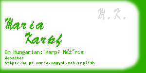 maria karpf business card